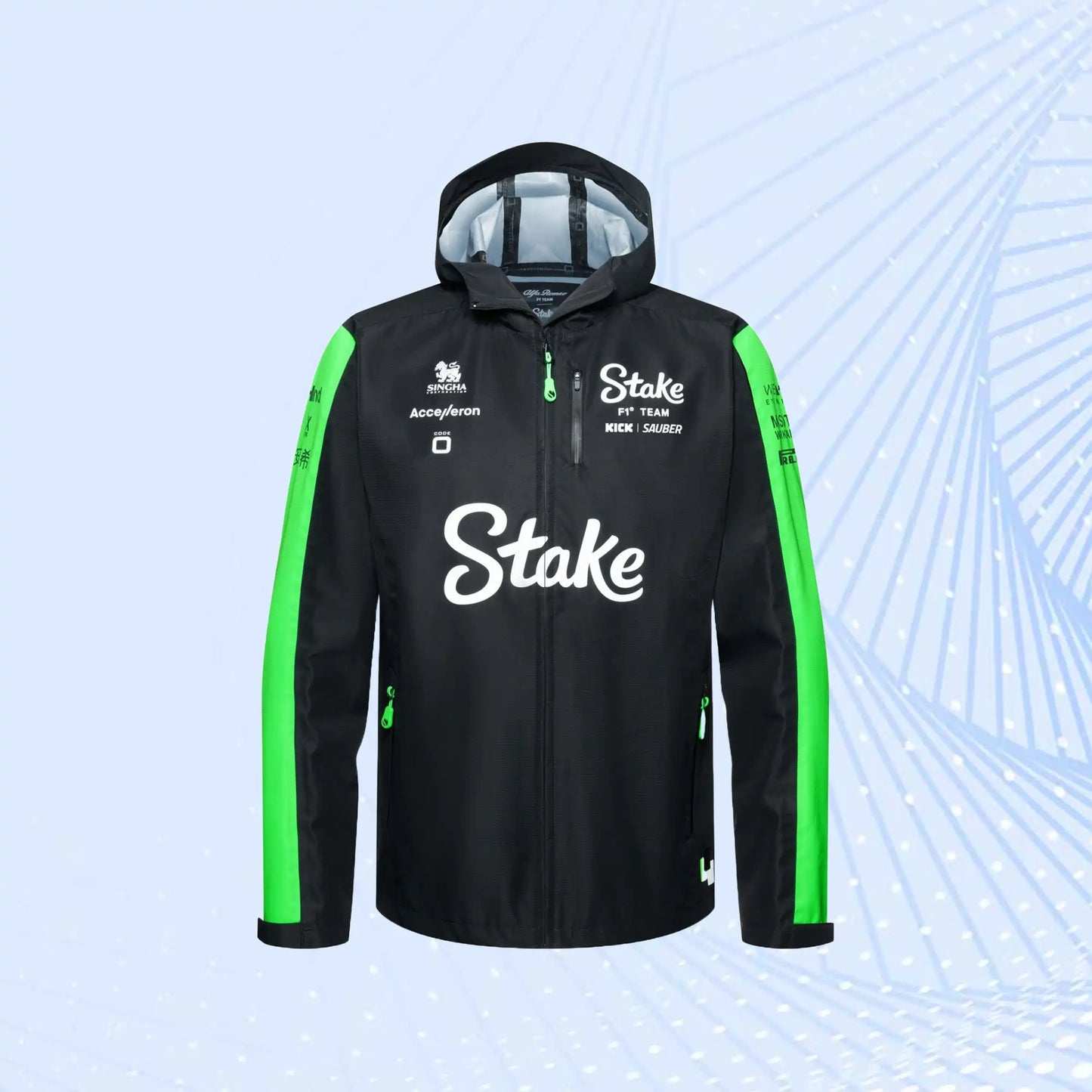 New 2024 Stake F1 Team Kick Sauber Rain Jacket - view 1