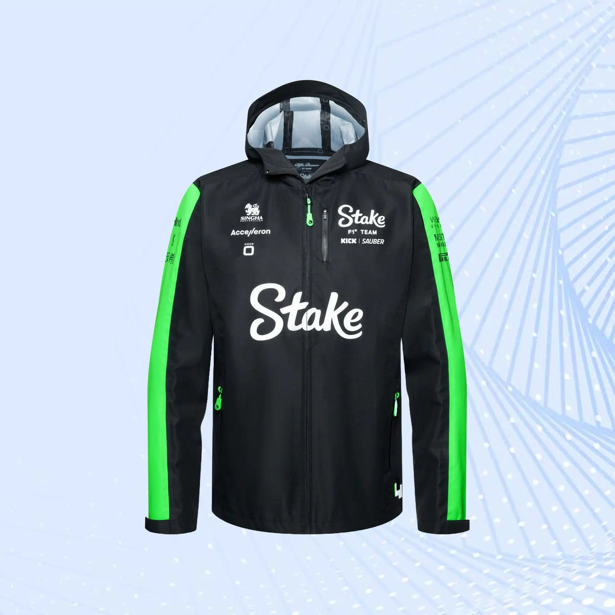 New 2024 Stake F1 Team Kick Sauber Rain Jacket - view 1