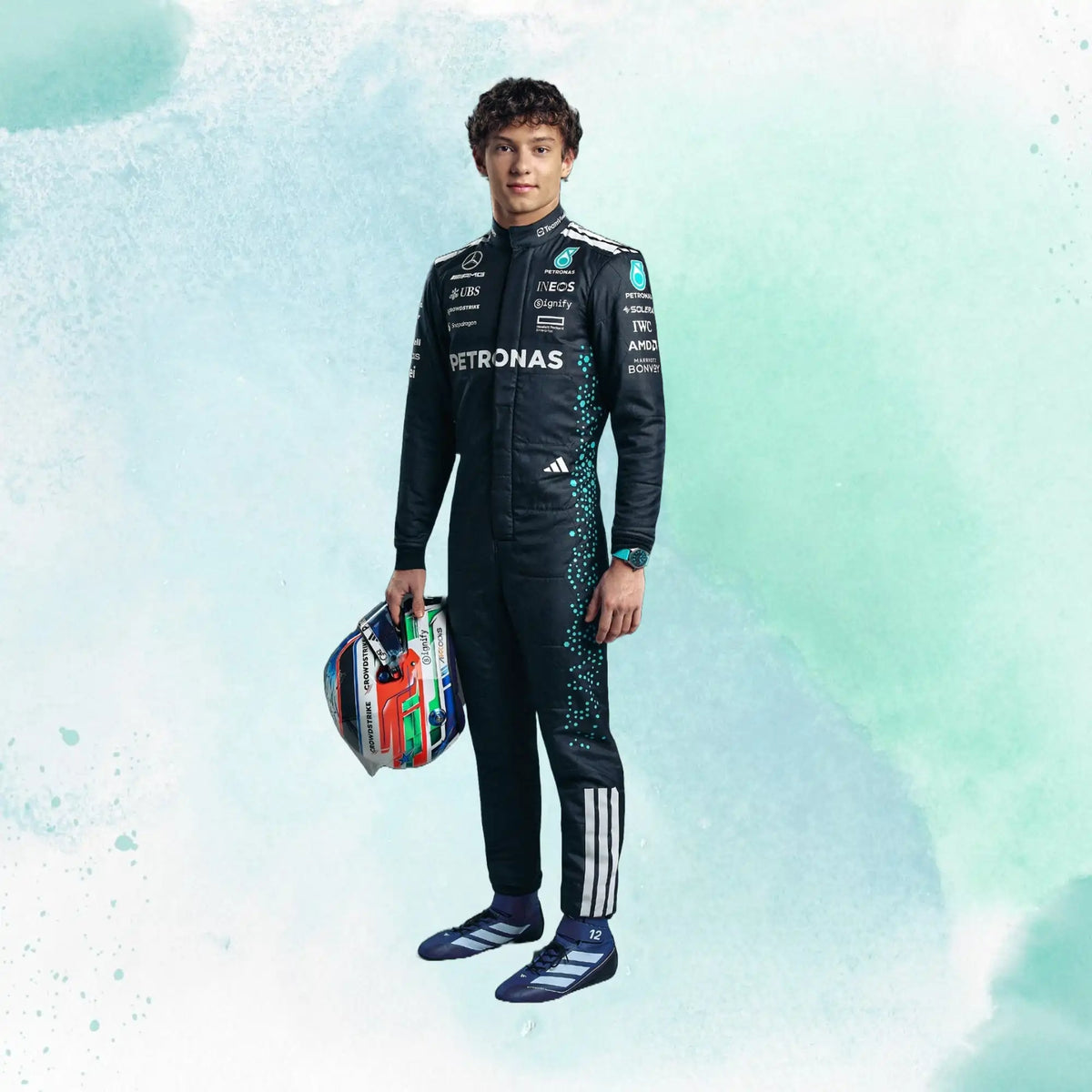New Andrea Kimi Antonelli 2025 Mercedes AMG F1 Replica Racing Suit - view 1