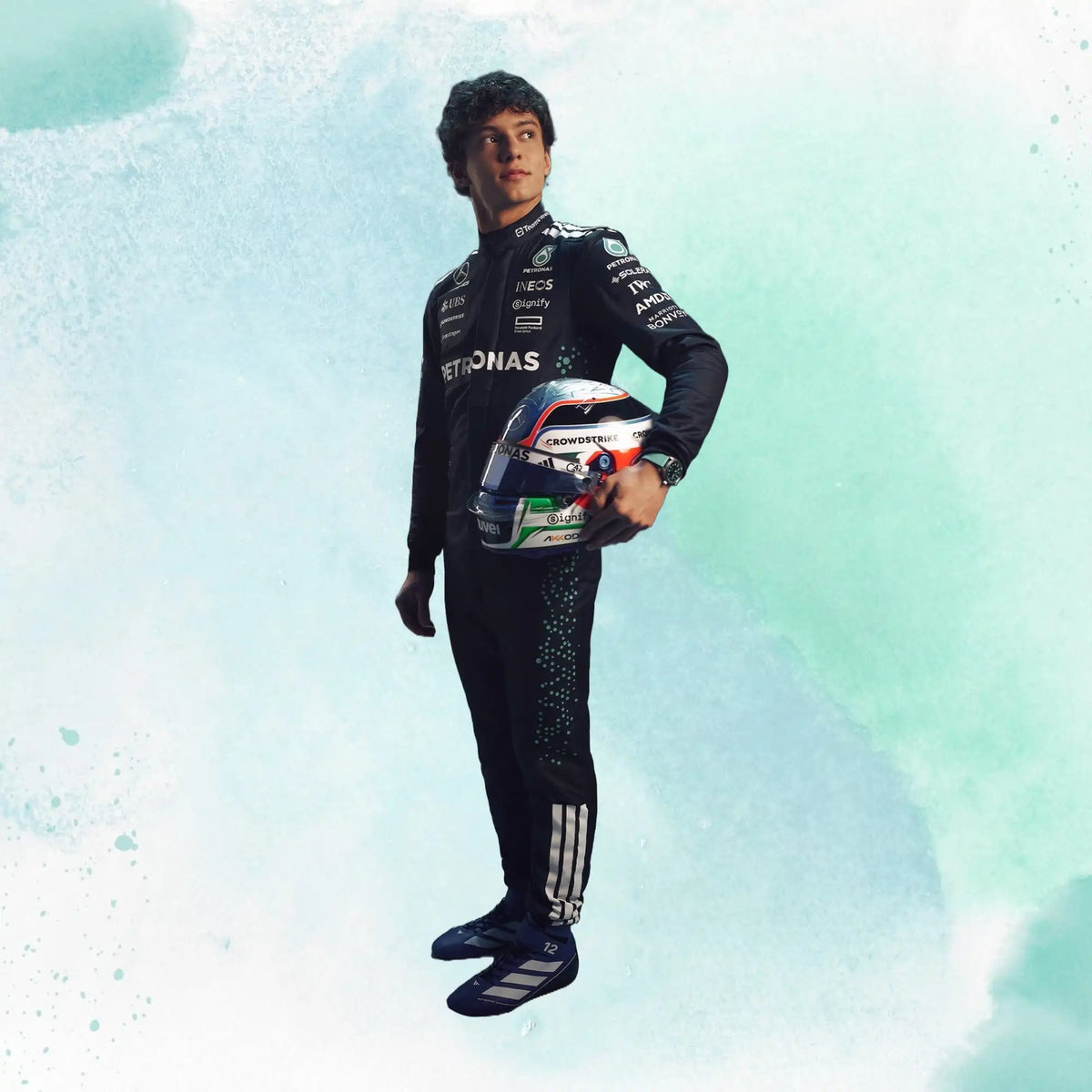 New Andrea Kimi Antonelli 2025 Mercedes AMG F1 Replica Racing Suit - view 3