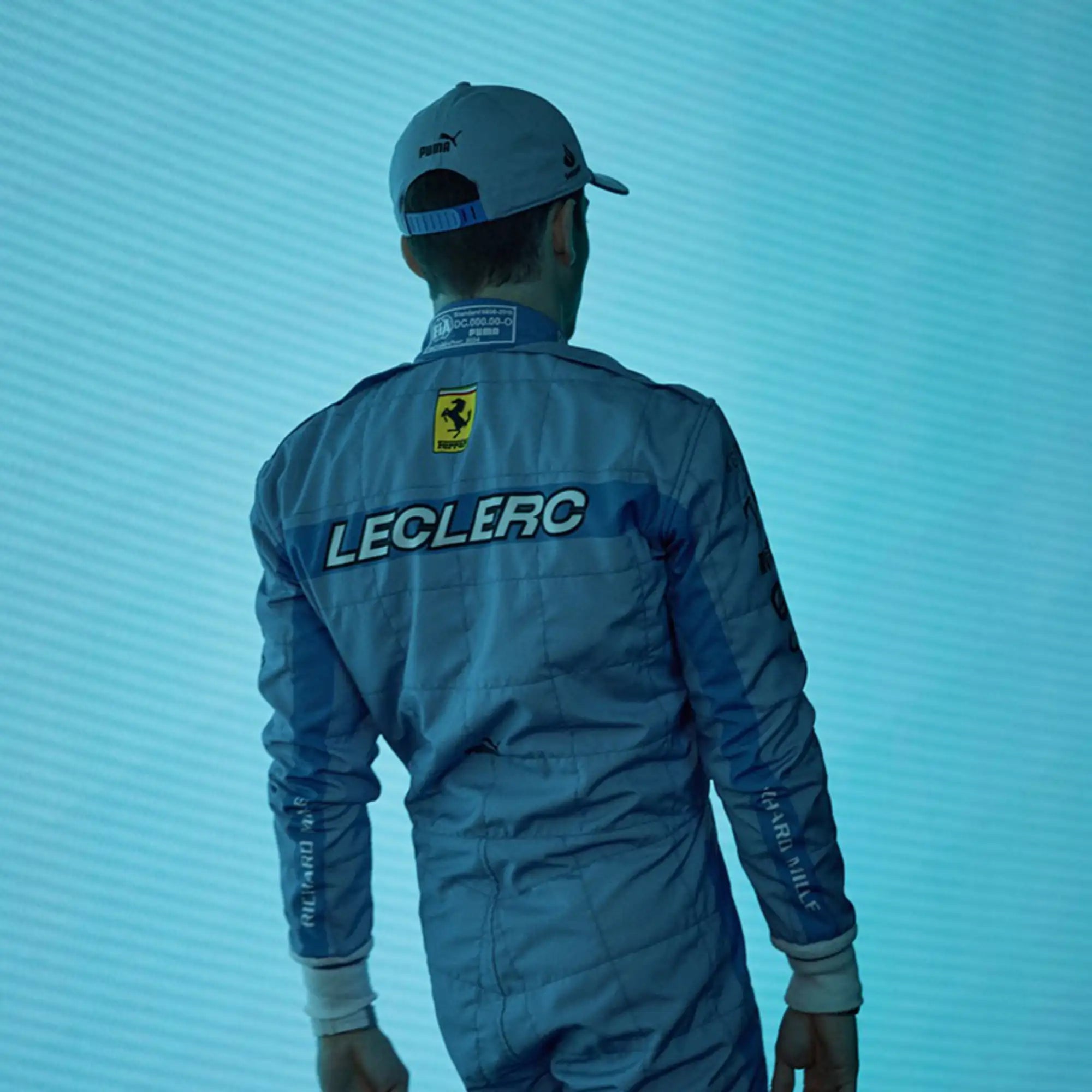 New Charles Leclerc 2024 Miami Grand Prix Scuderia Ferrari F1 Team Replica Racing Suit - view 3