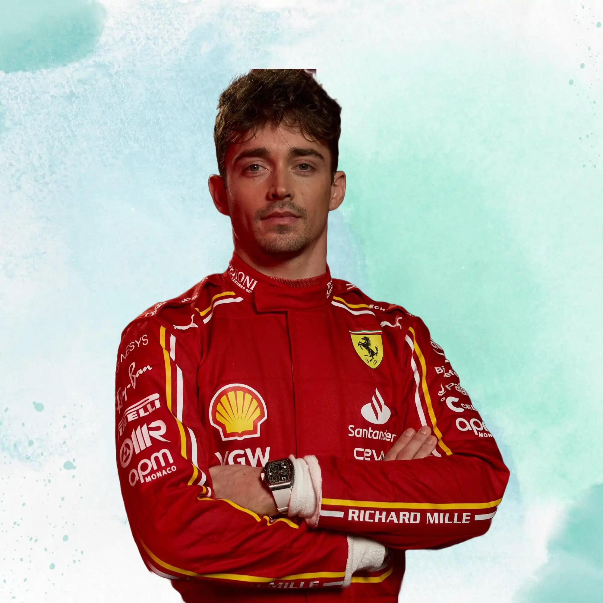 New Charles Leclerc 2024 Scuderia Ferrari F1 Team Replica Racing Suit - view 4