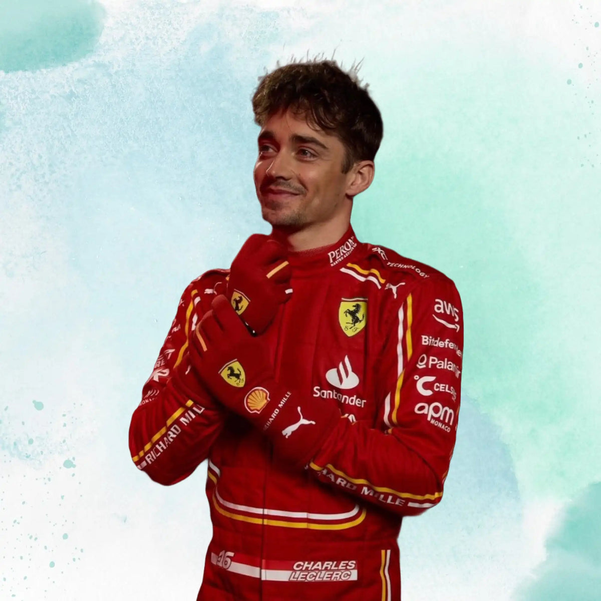 New Charles Leclerc 2024 Scuderia Ferrari F1 Team Replica Racing Suit - view 6
