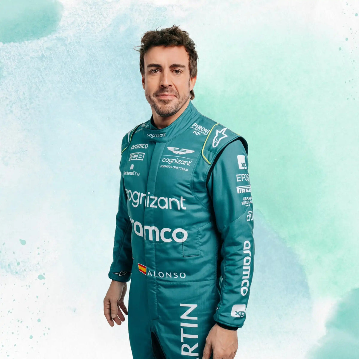 New Fernando Alonso 2023 F1 Team Aston Martin Replica Racing Suit - view 1