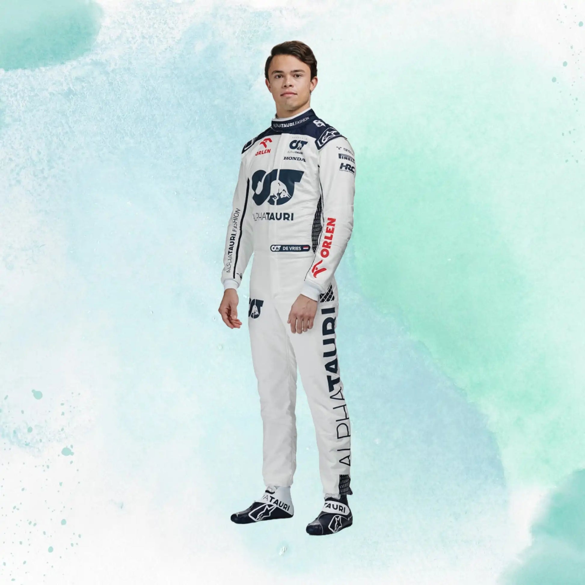 New Nyck De Vries 2023 Replica Race Suit F1 Team Alphatauri - view 1