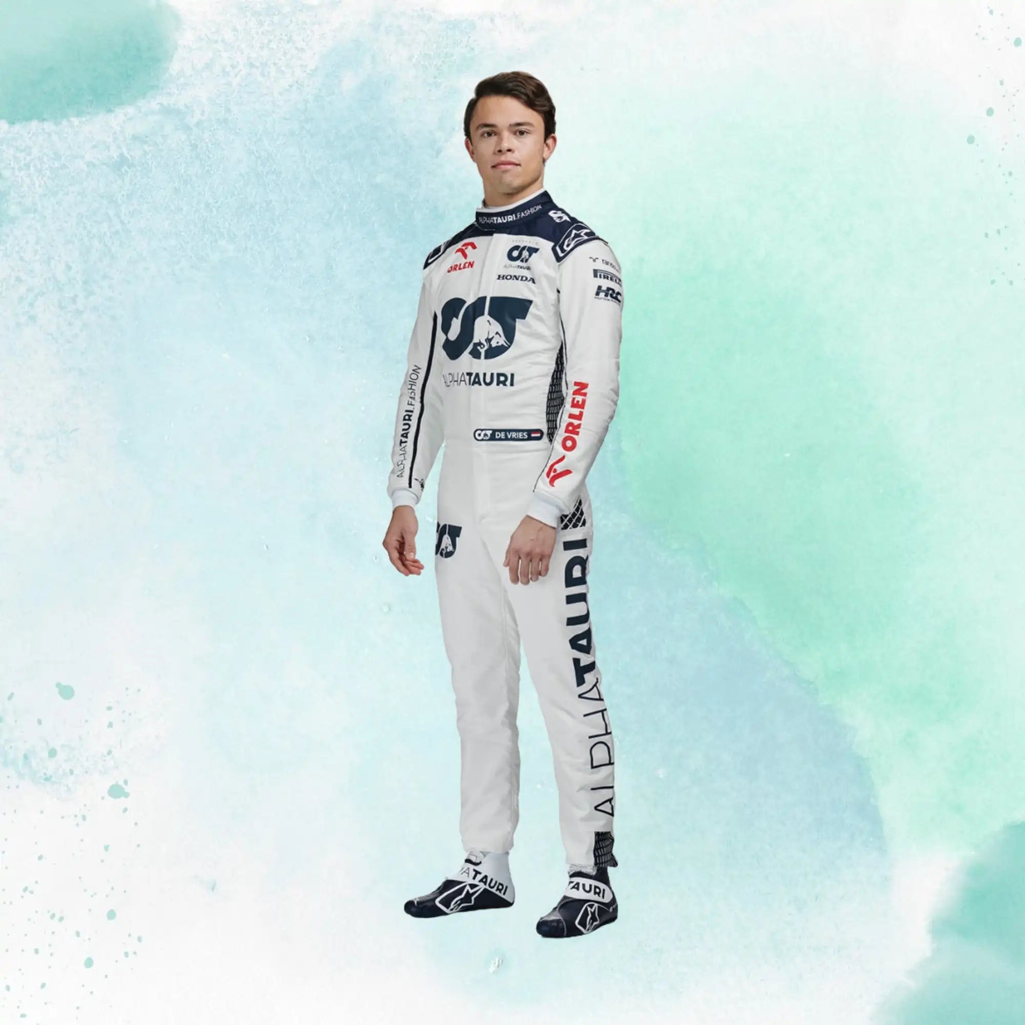 New Nyck De Vries 2023 Replica Race Suit F1 Team Alphatauri - view 1