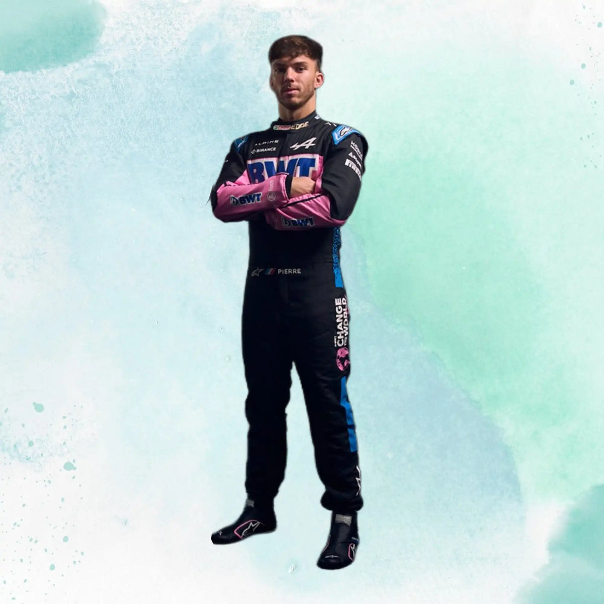 New Pierre Gasly 2023 BWT Team Alpine Replica Racing Suit F1 Team - view 1