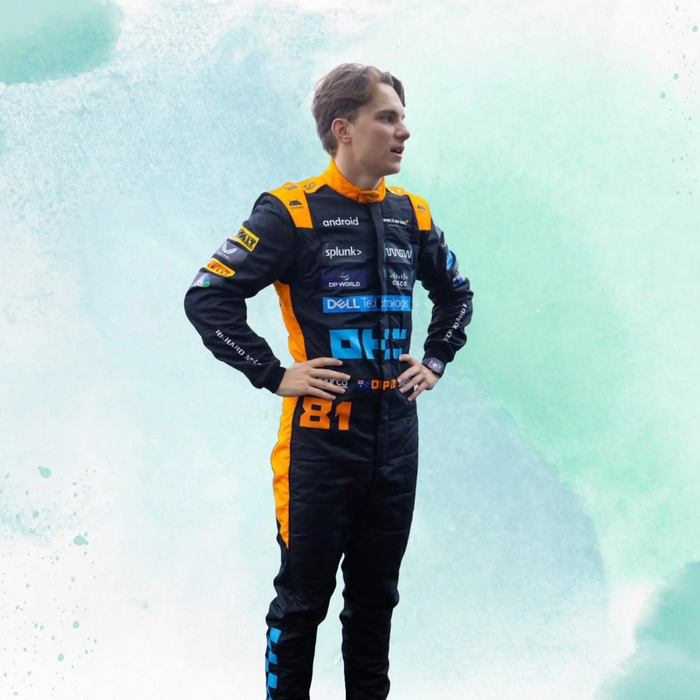 Norris's & Paistri Mclaren 2023 New Race Suit in Singapore GP - view 1