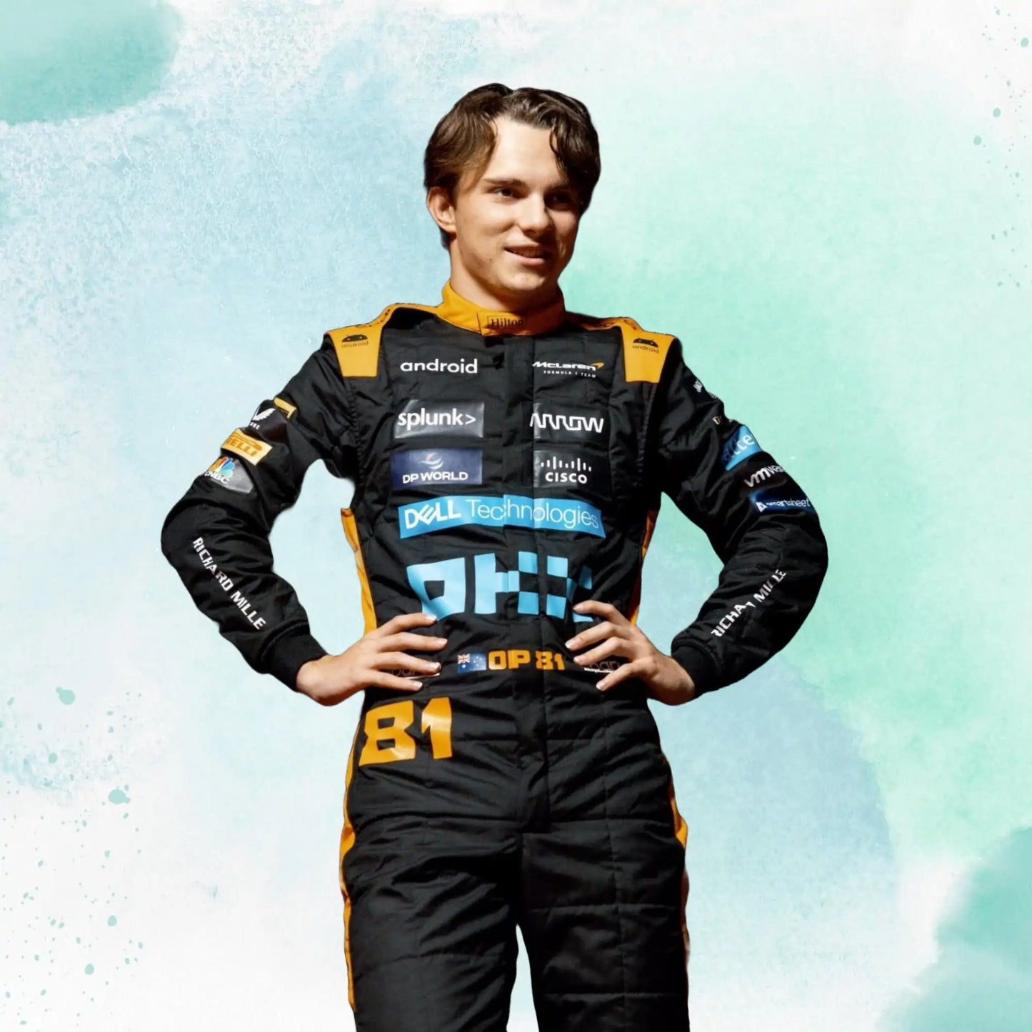 Norris's & Paistri Mclaren 2023 New Race Suit in Singapore GP - view 3