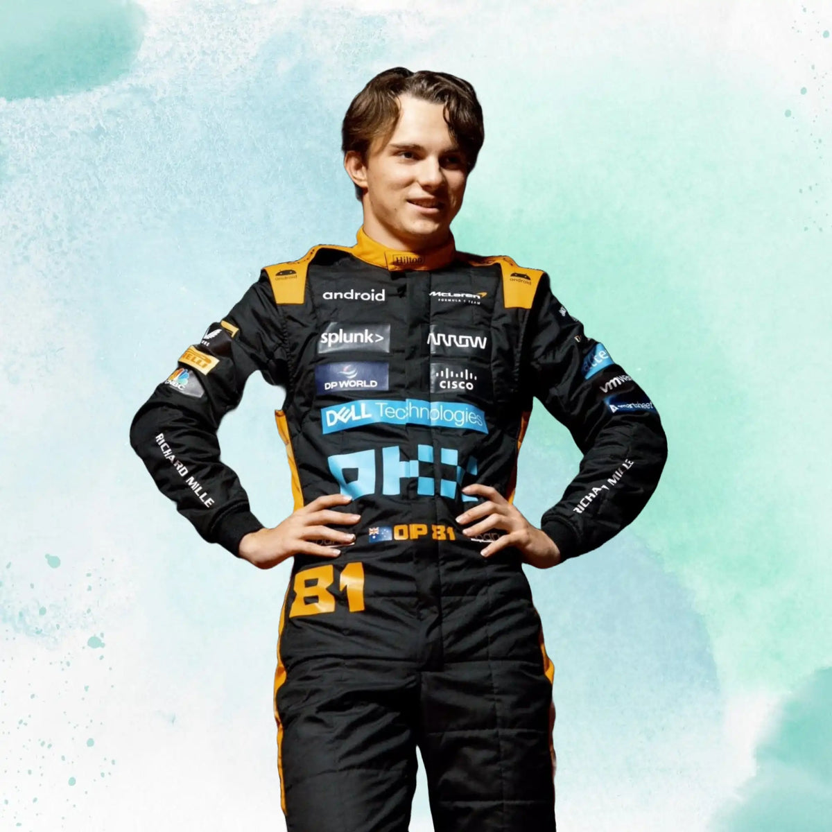 Norris's & Paistri Mclaren 2023 New Race Suit in Singapore GP - view 3
