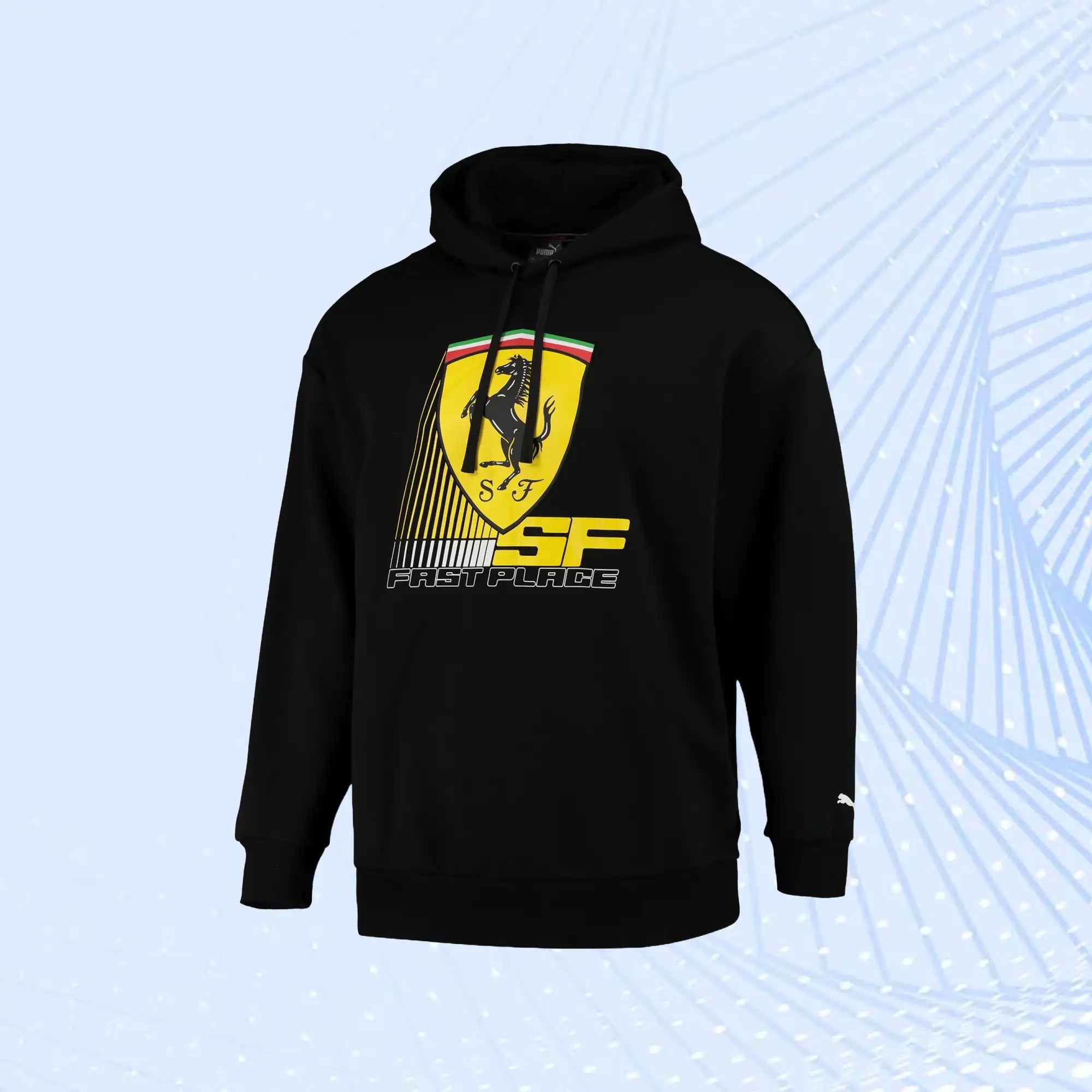 Scuderia Ferrari Race Big Shield Hoodie by Puma- Black - view 2