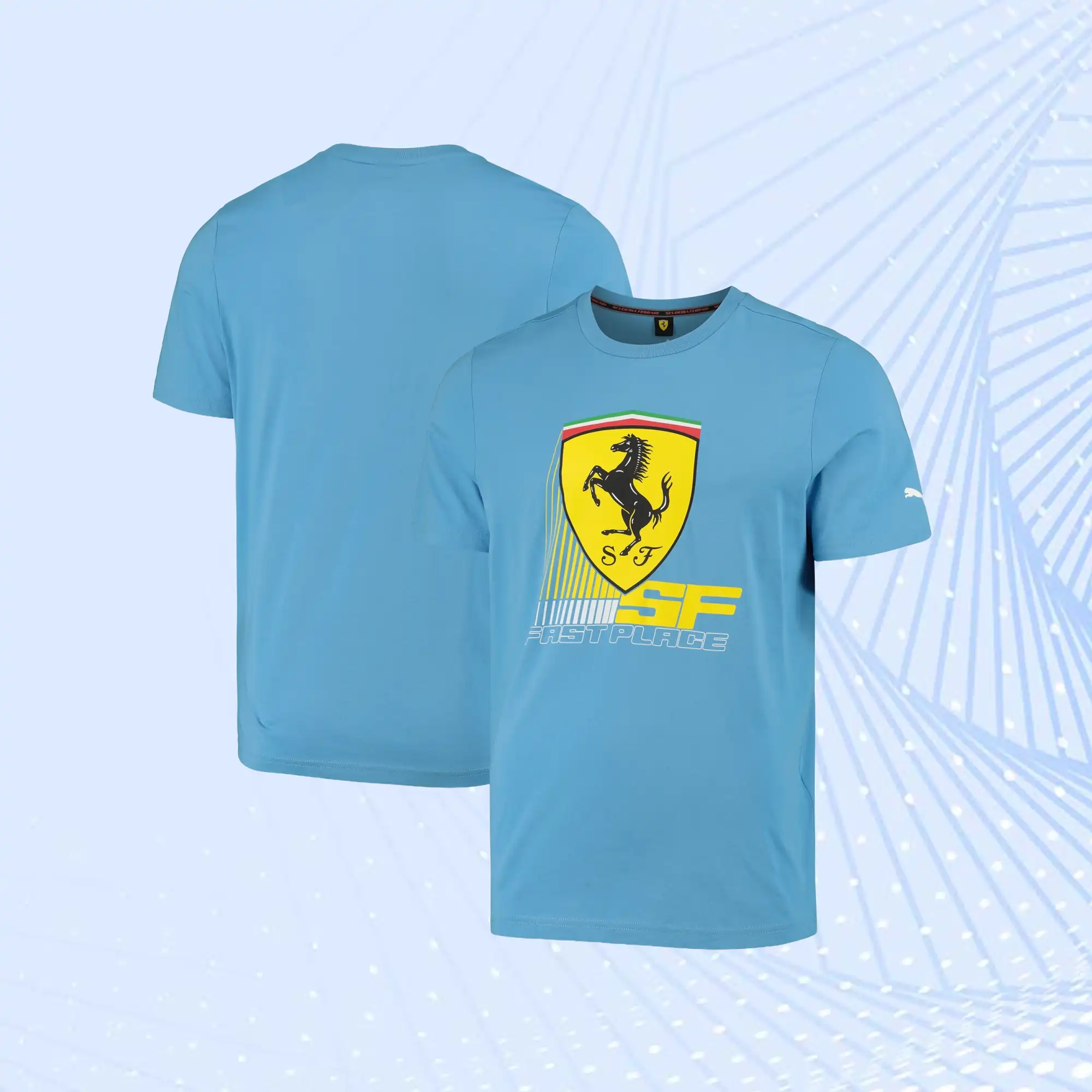 Scuderia Ferrari Race Big Shield T-Shirt by Puma- Blue - view 1