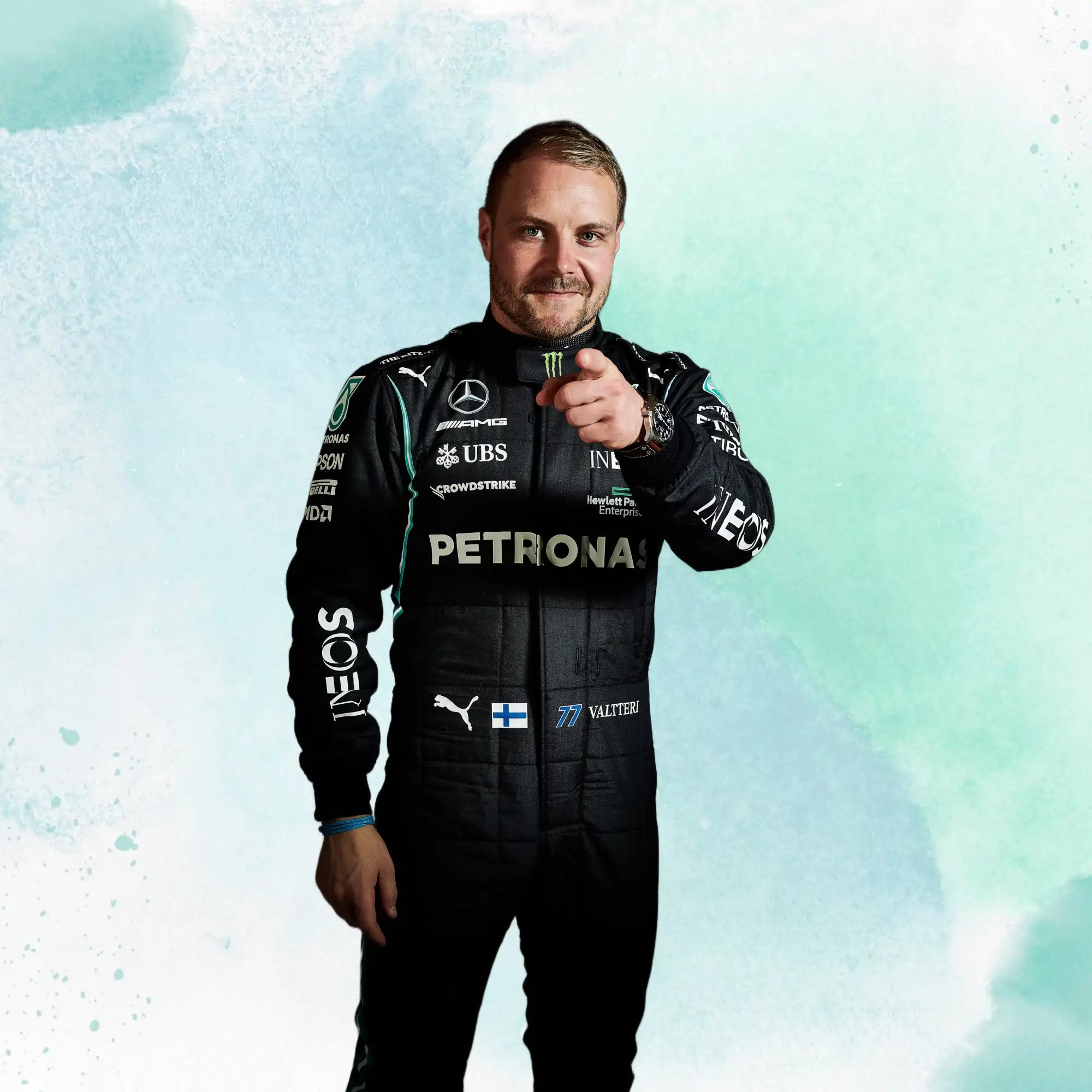 Valtteri Bottas 2021 Mercedes-AMG Petronas F1 Team Replica Racing Suit - view 1