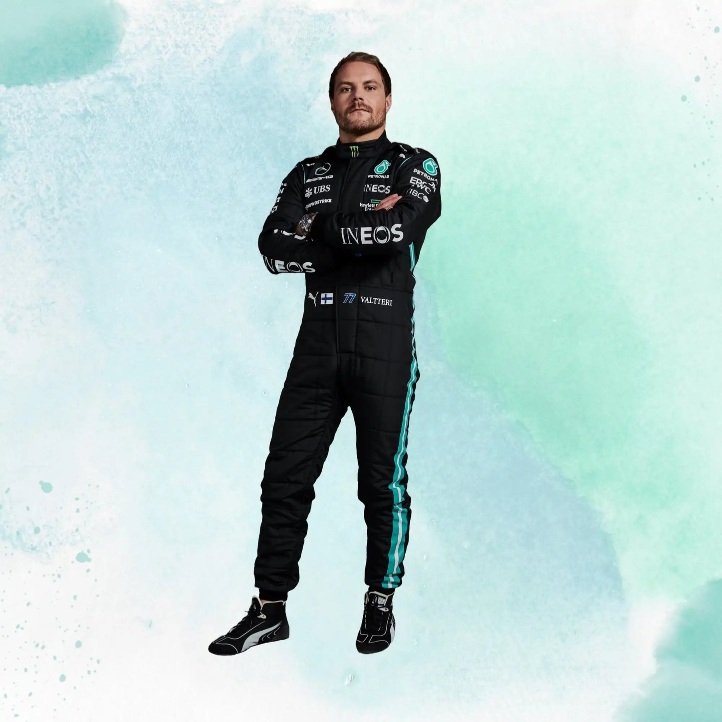 Valtteri Bottas 2021 Mercedes-AMG Petronas F1 Team Replica Racing Suit - view 3
