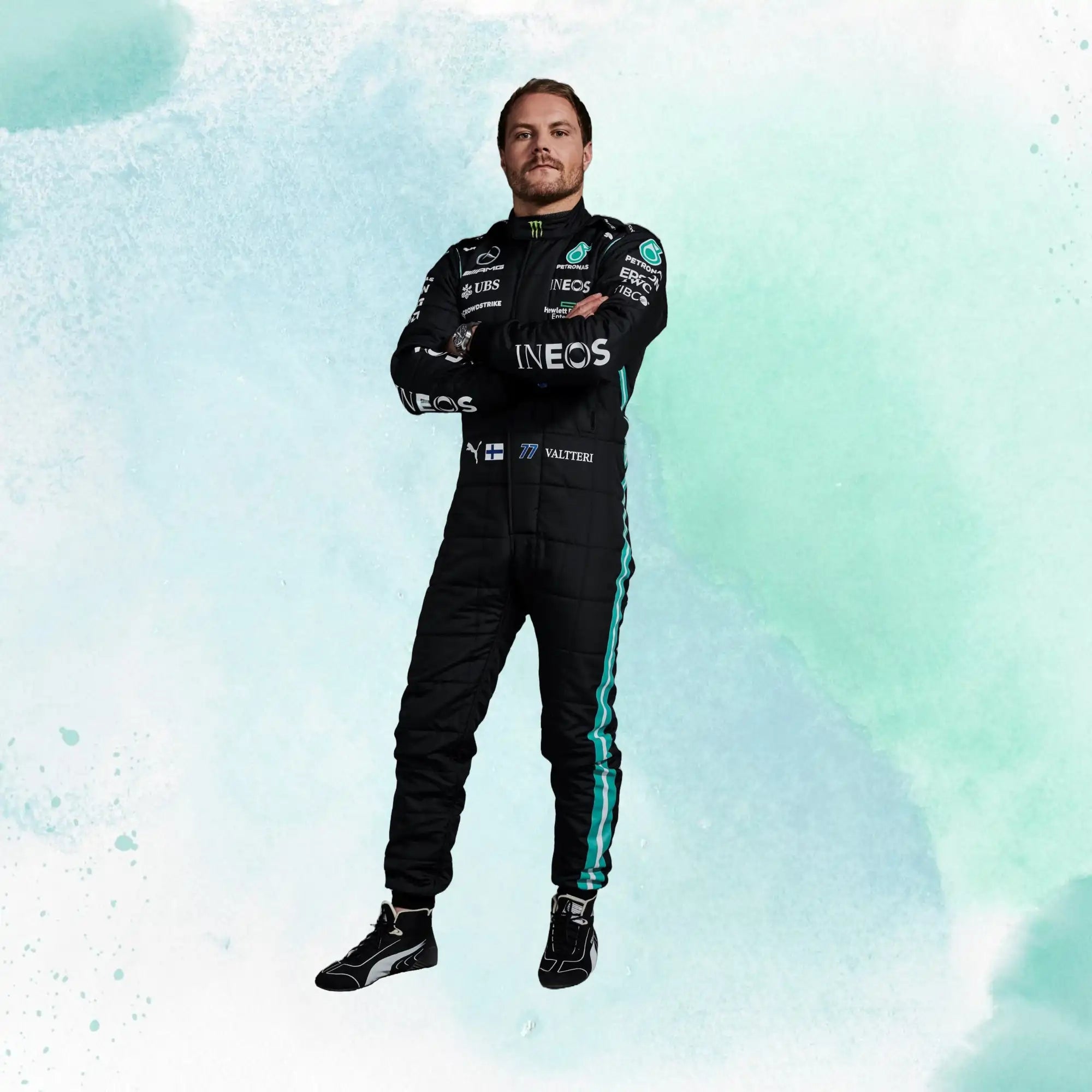 Valtteri Bottas 2021 Mercedes-AMG Petronas F1 Team Replica Racing Suit - view 3