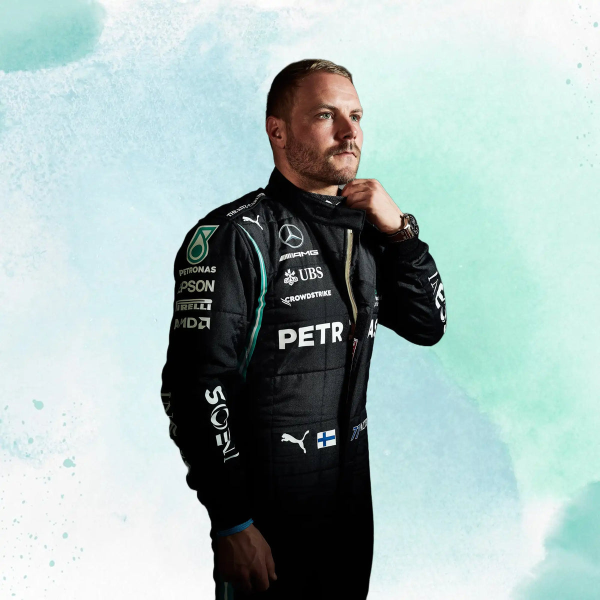 Valtteri Bottas 2021 Mercedes-AMG Petronas F1 Team Replica Racing Suit - view 4